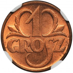 1 grosz 1938 - NGC MS64 RD