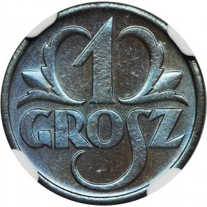 1 grosz 1938 - NGC MS63 BN