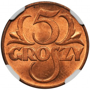 5 groszy 1938 - NGC MS62 RD