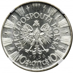 Pilsudski, 10 zloty 1936 - NGC MS64