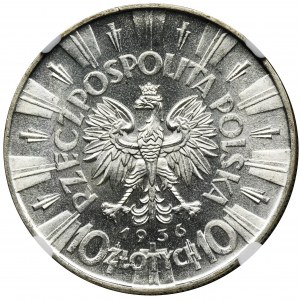 Piłsudski, 10 złotych 1936 - NGC MS64 - PIĘKNY
