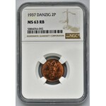 Wolne Miasto Gdańsk, 2 fenigi 1937 - NGC MS63 RB