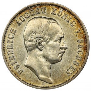 Germany, Saxony, Friedrich August III, 3 Mark Muldenhütten 1909 E
