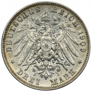 Niemcy, Saksonia, Fryderyk August III, 3 Marki Muldenhütten 1909 E