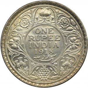 Indie, Jerzy V, 1 Rupia Bombaj 1918