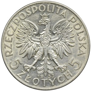 Głowa Kobiety, 5 złotych Warszawa 1933