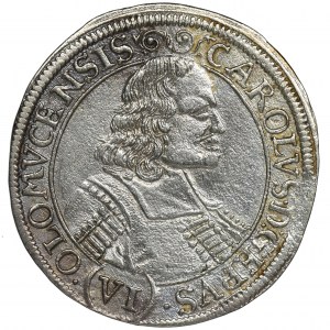 Austria, Biskupstwo Ołomuniec, Karol II Liechtenstein, 6 Krajcarów Kromieryż 1678 - RZADKIE
