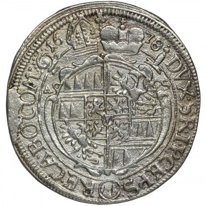 Austria, Biskupstwo Ołomuniec, Karol II Liechtenstein, 6 Krajcarów Kromieryż 1678 - RZADKIE
