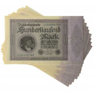 Niemcy, zestaw 100.000 marek 1923 (9 szt.)
