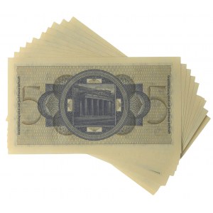 Niemcy, zestaw 5 Reichsmark (1939-44) - kolejne numery - (10 szt.)