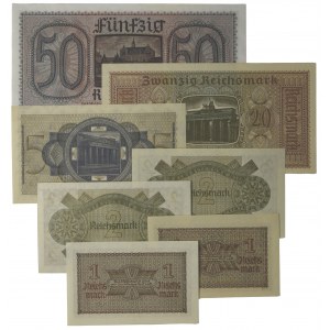 Niemcy, zestaw 1-50 Reichsmark (1939-44) (7 szt.)