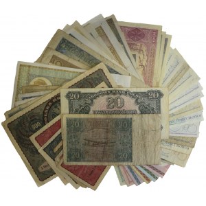 Zestaw, mix banknotów polskich 1919-1988 (55 szt.)