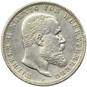 Germany, Württemberg, Wilhelm II, 5 mark Stuttgart 1900 F