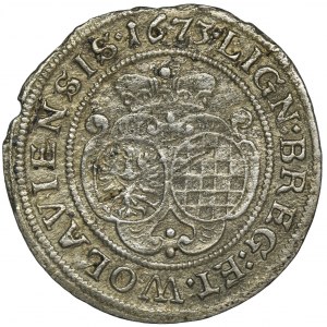 Śląsk, Księstwo Legnicko-Brzesko-Wołowskie, Luiza z Anhaltu, 6 Krajcarów Brzeg 1673 CB