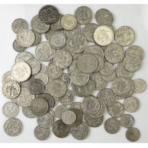 Zestaw, monety niklowe II RP - 10-50 groszy 1923, 1 złoty 1929 - 401 gram