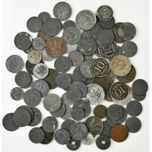 Satz, Mischung von Münzen aus dem Generalgouvernement und dem Königreich Polen 1916-39 - 246 g.