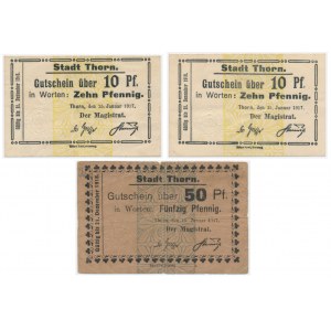 Torun, set of 10 - 50 fenig 1917 (3 pieces).