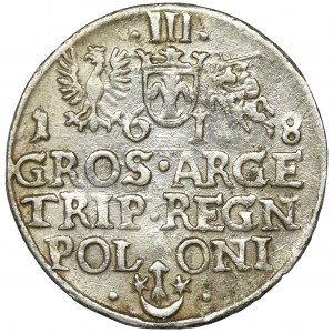 Sigismund III Vasa, 3 Groschen Krakau 1618 - SIGIS