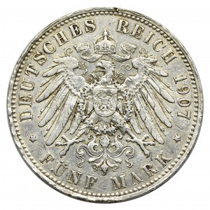 Germany, Prussia Kingdom, Wilhelm II, 5 Mark Berlin 1907 A