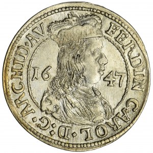 Austria, Ferdynand Karol, 3 Krajcary Hall 1647