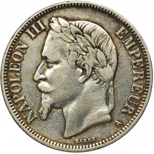 Francja, Napoleon III, 5 Franków Paryż 1870 A