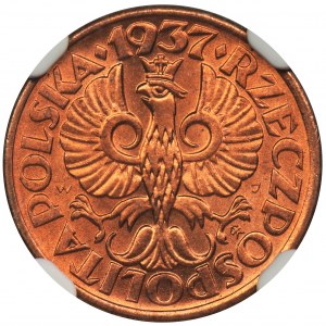 1 grosz 1937 - NGC MS64 RD