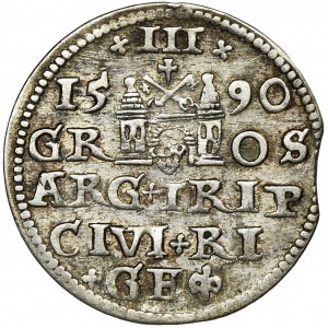 Sigismund III Vasa, 3 Groschen Riga 1590