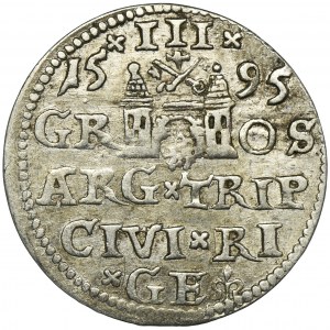 Sigismund III Vasa, 3 Groschen Riga 1595 - LI