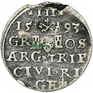 Sigismund III Vasa, 3 Groschen Riga 1593