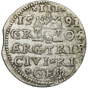 Sigismund III Vasa, 3 Groschen Riga 1591