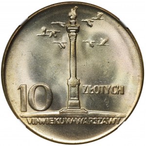 10 złotych 1965 Duża Kolumna - NGC MS66