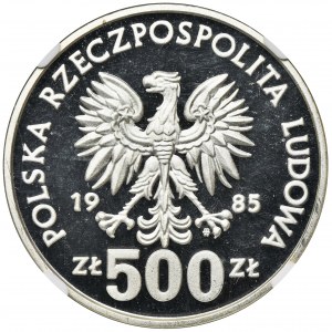 500 złotych 1985 40-lecie ONZ - NGC PF69 ULTRA CAMEO