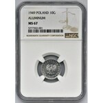 10 groszy 1949 Aluminium - NGC MS67