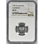 20 groszy 1949 Aluminium - NGC MS65