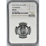 1 złoty 1949 Aluminium - NGC MS64