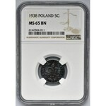 5 groszy 1938 - NGC MS65 BN