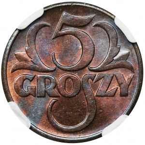 5 groszy 1939 - NGC MS65 RB