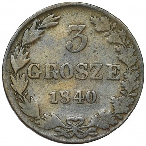 3 groschen Warsaw 1840 MW