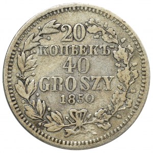 20 kopeck = 40 groszy Warsaw 1850 MW - RARE