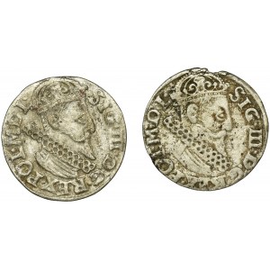 Set, Sigismund III Vasa, 3 Groschen Krakau (2 pcs.)