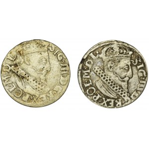 Set, Sigismund III Vasa, 3 Groschen Krakau (2 pcs.)