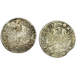 Set, Sigismund III Vasa, Groschen Krakau 1607 (2 pcs.)