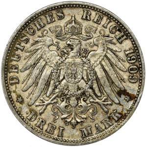 Germany, Bavaria, Otto, 3 Mark Munich 1909 D