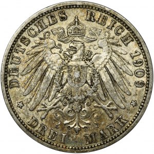 Germany, Kingdom of Prussia, Wilhelm II, 3 Mark Berlin 1909 A