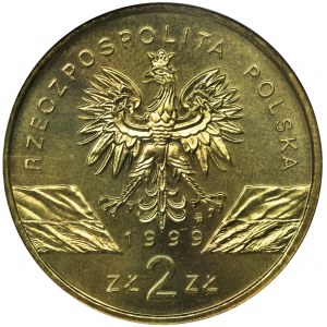 2 złote 1999 Wilk - ECC MS66