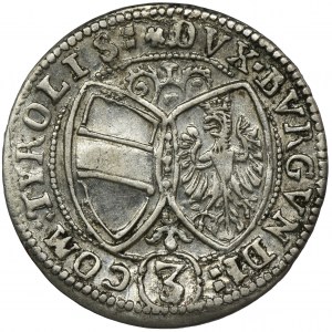 Austria, Ferdinand Carolus, 3 Kreuzer Hall 1638