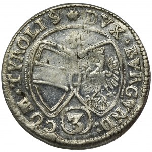 Austria, Ferdinand Karl, 3 Kreuzer Hall 1642