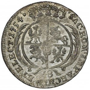 Augustus III of Poland, 18 Groschen Leipzig 1754 EC