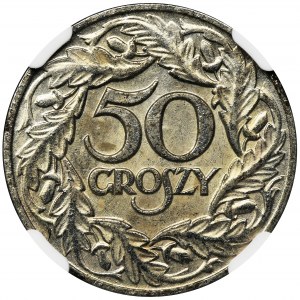 50 groszy 1938 - NGC MS62 - WZÓR, niklowane