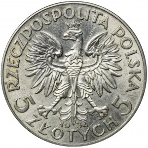 Głowa Kobiety, 5 złotych Warszawa 1934